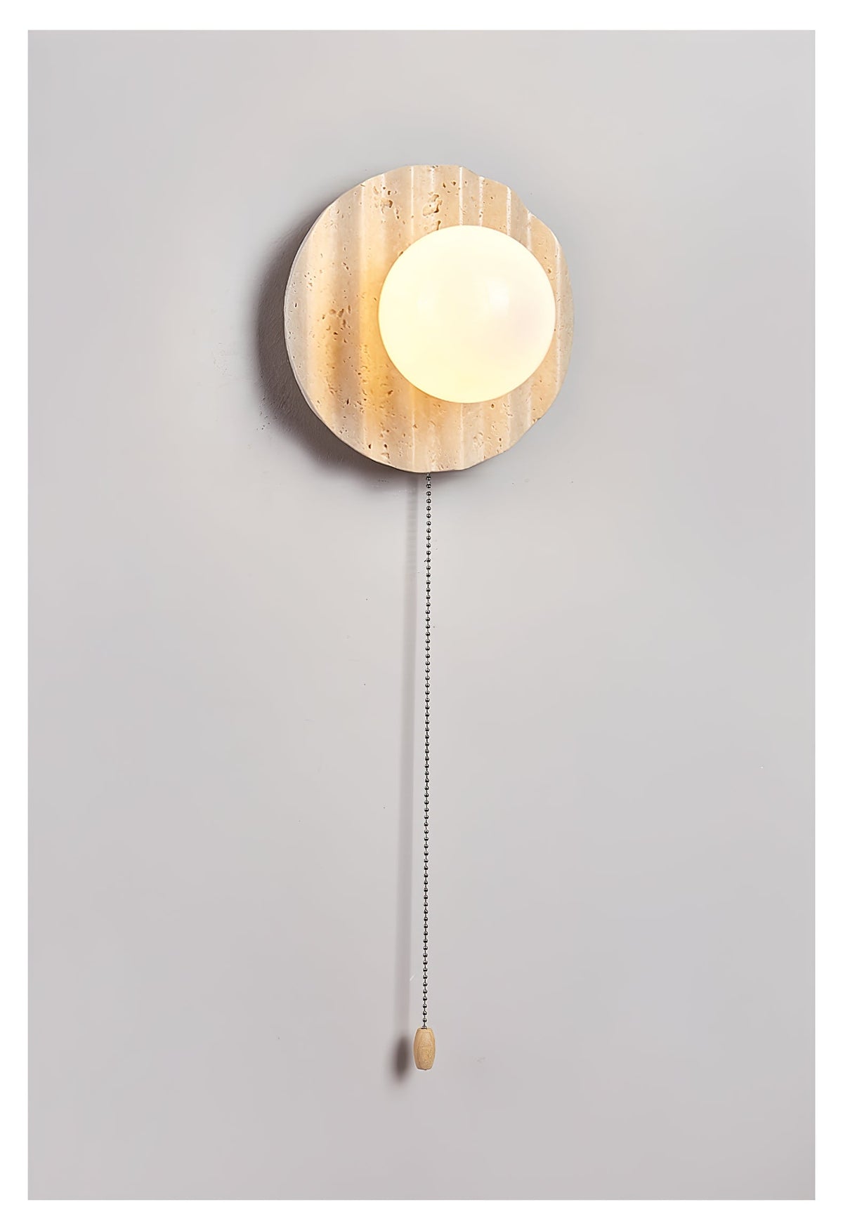 Travertine Contemporary Globe Wall Light