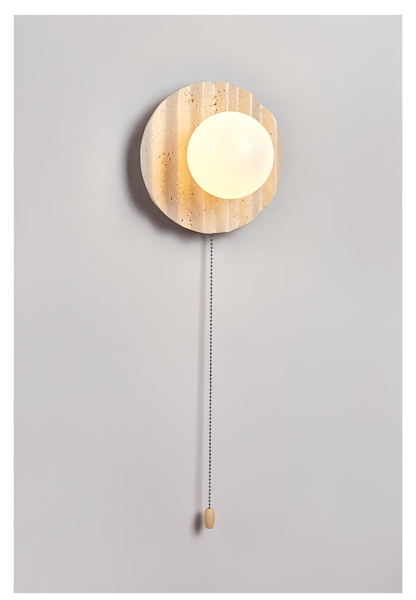 Travertine Contemporary Globe Wall Light