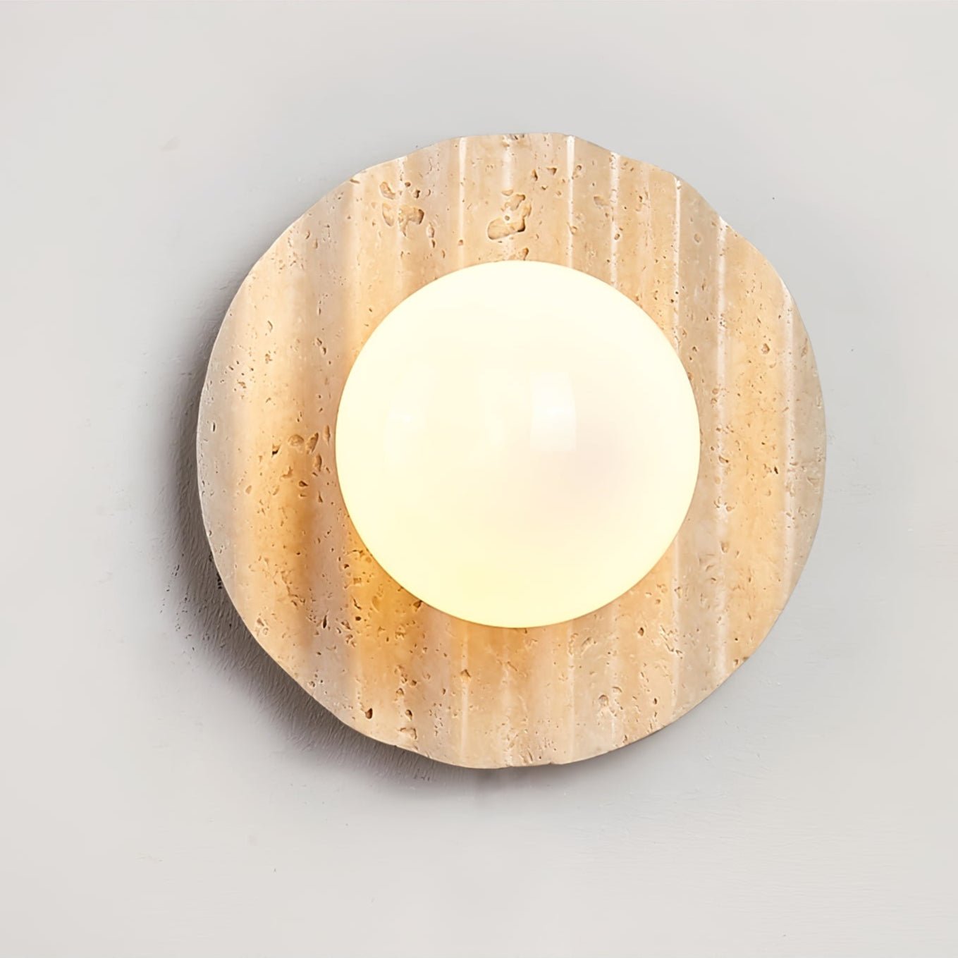 Travertine Contemporary Globe Wall Light