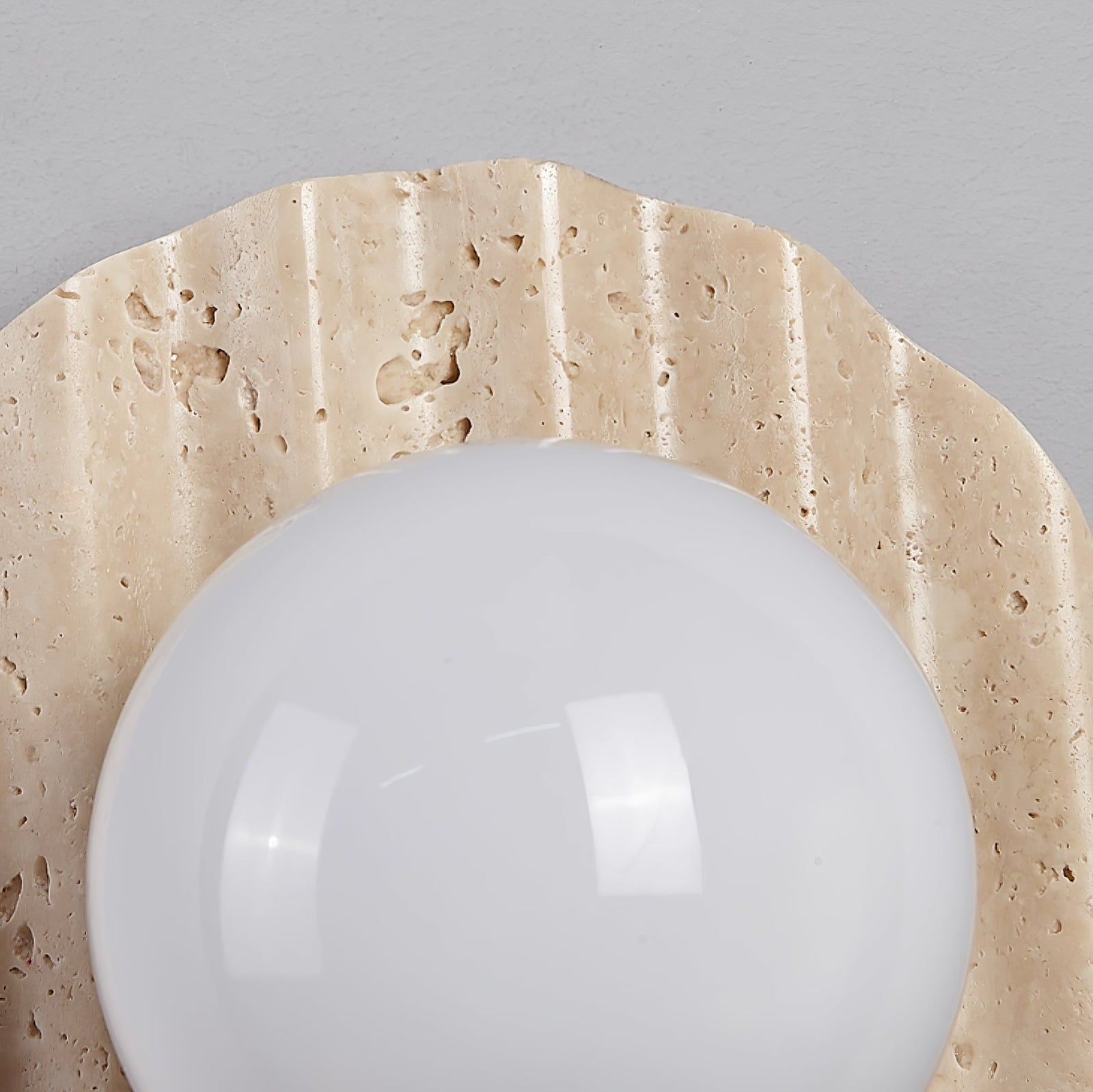 Travertine Contemporary Globe Wall Light