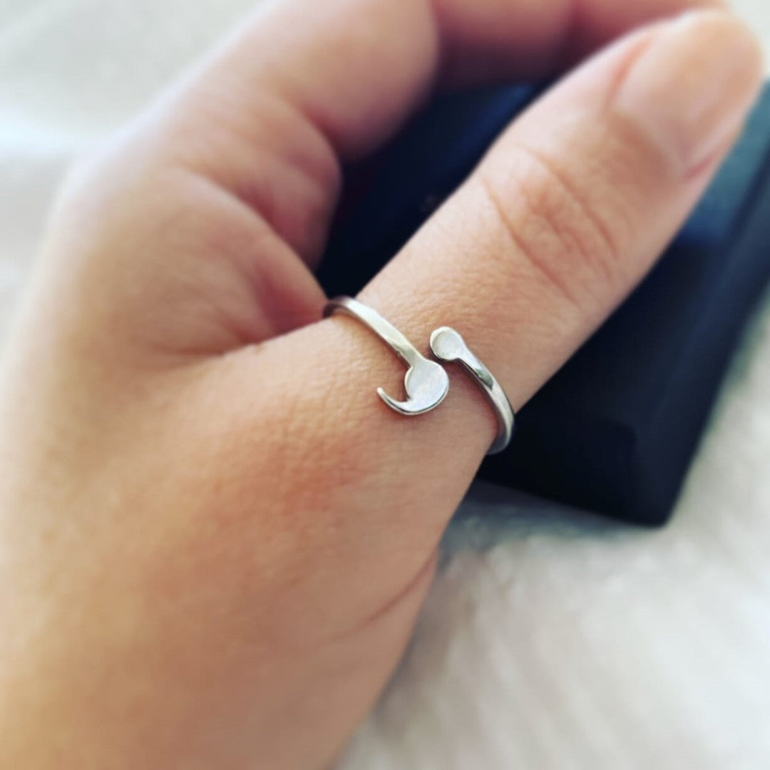 Sleek Semicolon-Resilience Ring