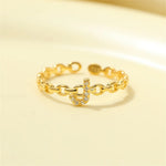 Load image into Gallery viewer, Dainty Diamond Letter Initial Ring
