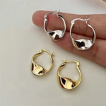 Load image into Gallery viewer, Minimal Flattened Irregular Hoop Earrings
