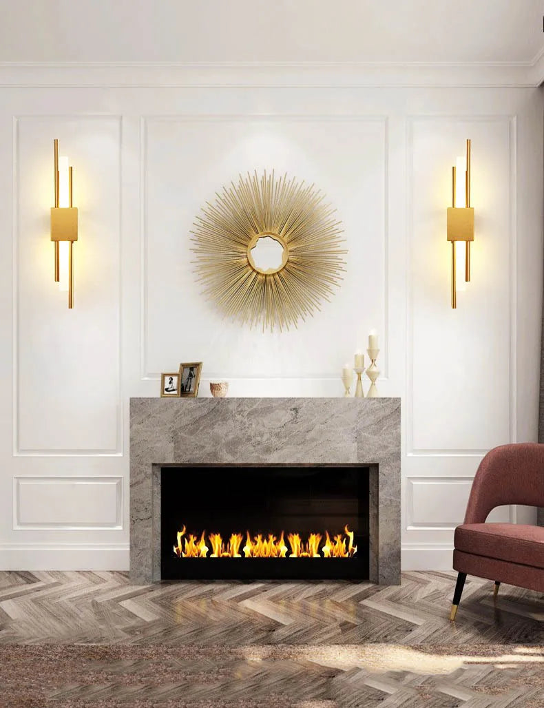 Modern Black &amp; Bronze Tonged Wall Sconce Light Fixture