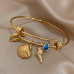 Load image into Gallery viewer, Sea Shell Bangle Bracelet
