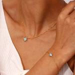 Load image into Gallery viewer, Dainty Iridescent Opal Necklace, Bracelet, Earrings
