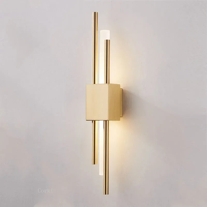 Modern Black &amp; Bronze Tonged Wall Sconce Light Fixture