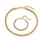 Load image into Gallery viewer, 18k Thick 8mm Rope Bracelet and Necklace
