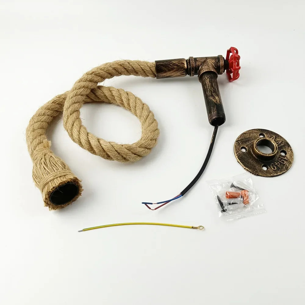 Retro Industrial Rope Edison Outdoor Wall Lamp