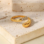 Load image into Gallery viewer, 18k Dainty Diamond Tip Wrap Around Ring
