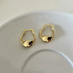 Load image into Gallery viewer, Minimal Flattened Irregular Hoop Earrings
