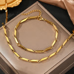 Load image into Gallery viewer, Modern Geometric Chain Necklace and Bracelet Set
