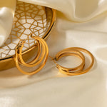 Load image into Gallery viewer, 18k Triple Layer Hoop Earrings
