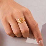 Load image into Gallery viewer, Adjustable Italic Cursive Letter Initial Ring
