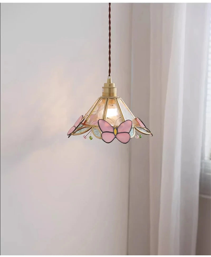 Retro Copper Tiffany Wall Lamp Light Fixture