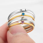 Load image into Gallery viewer, Personalized Name &amp; Birthstone Nesting Rings
