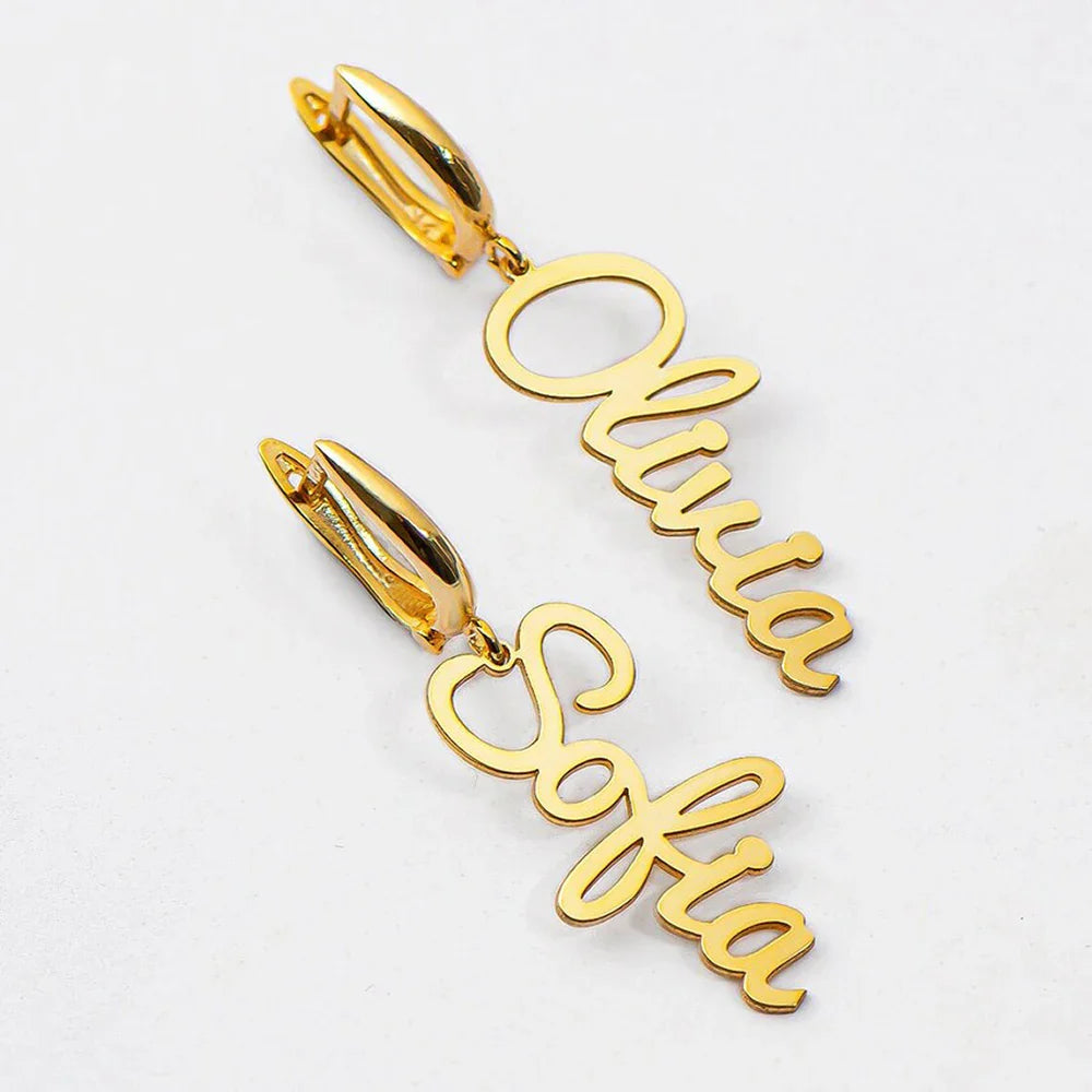 Custom Name Dangle Earrings