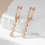 Load image into Gallery viewer, Dainty Dangle Diamonds Swirl Earrings
