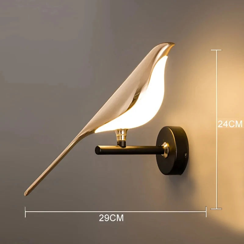 Nordic Golden Magpie Inspired Indoor Wall Lights