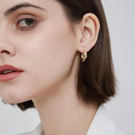 Load image into Gallery viewer, Minimal Flattened Irregular Hoop Earrings
