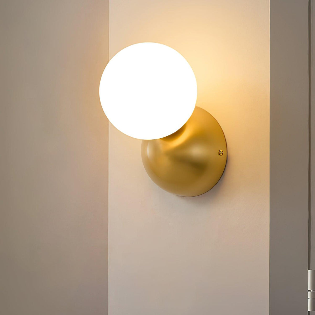 Globe Sleek Matte Brass Finish Wall Light