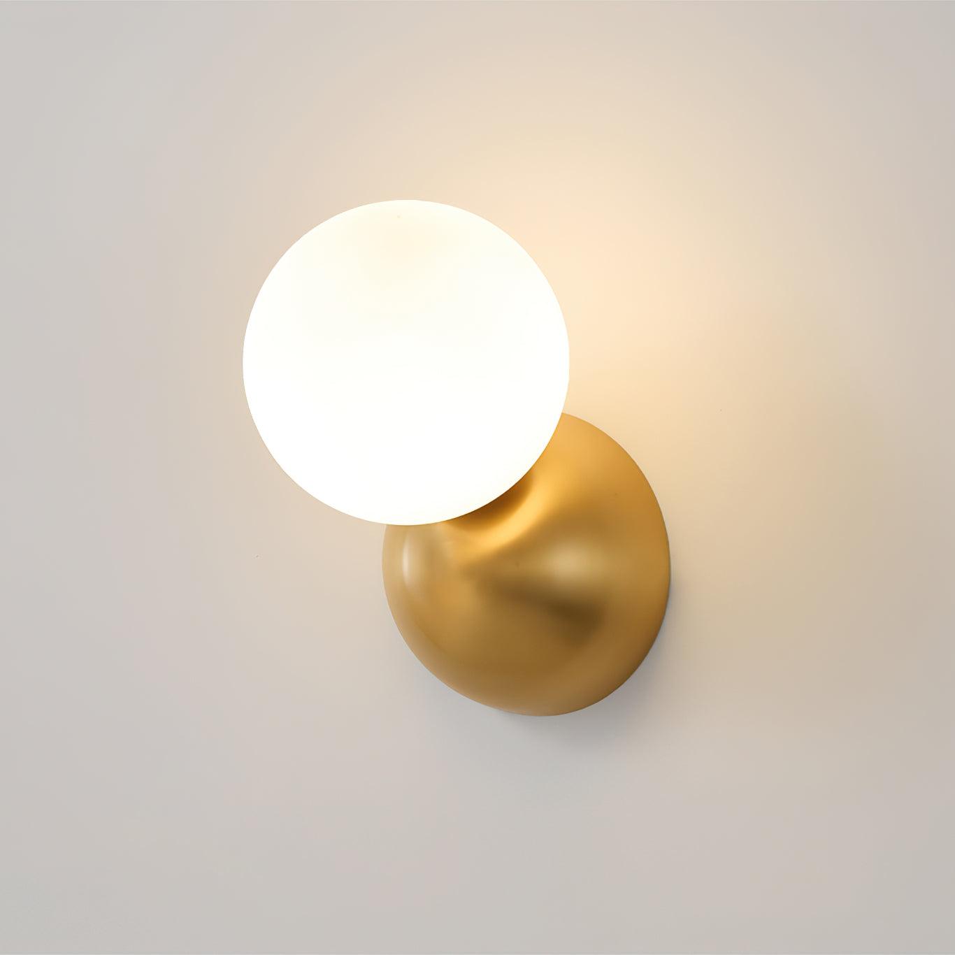 Globe Sleek Matte Brass Finish Wall Light