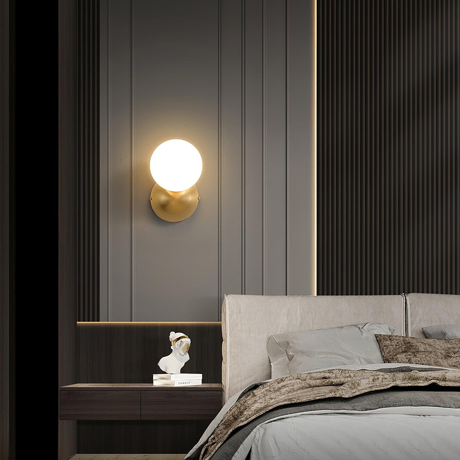 Globe Sleek Matte Brass Finish Wall Light