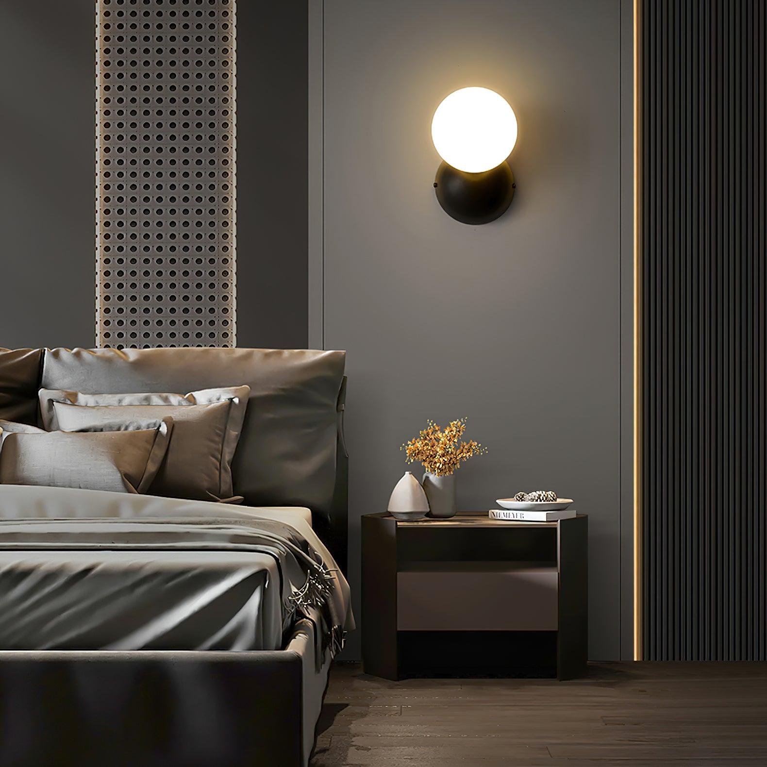 Globe Sleek Matte Brass Finish Wall Light