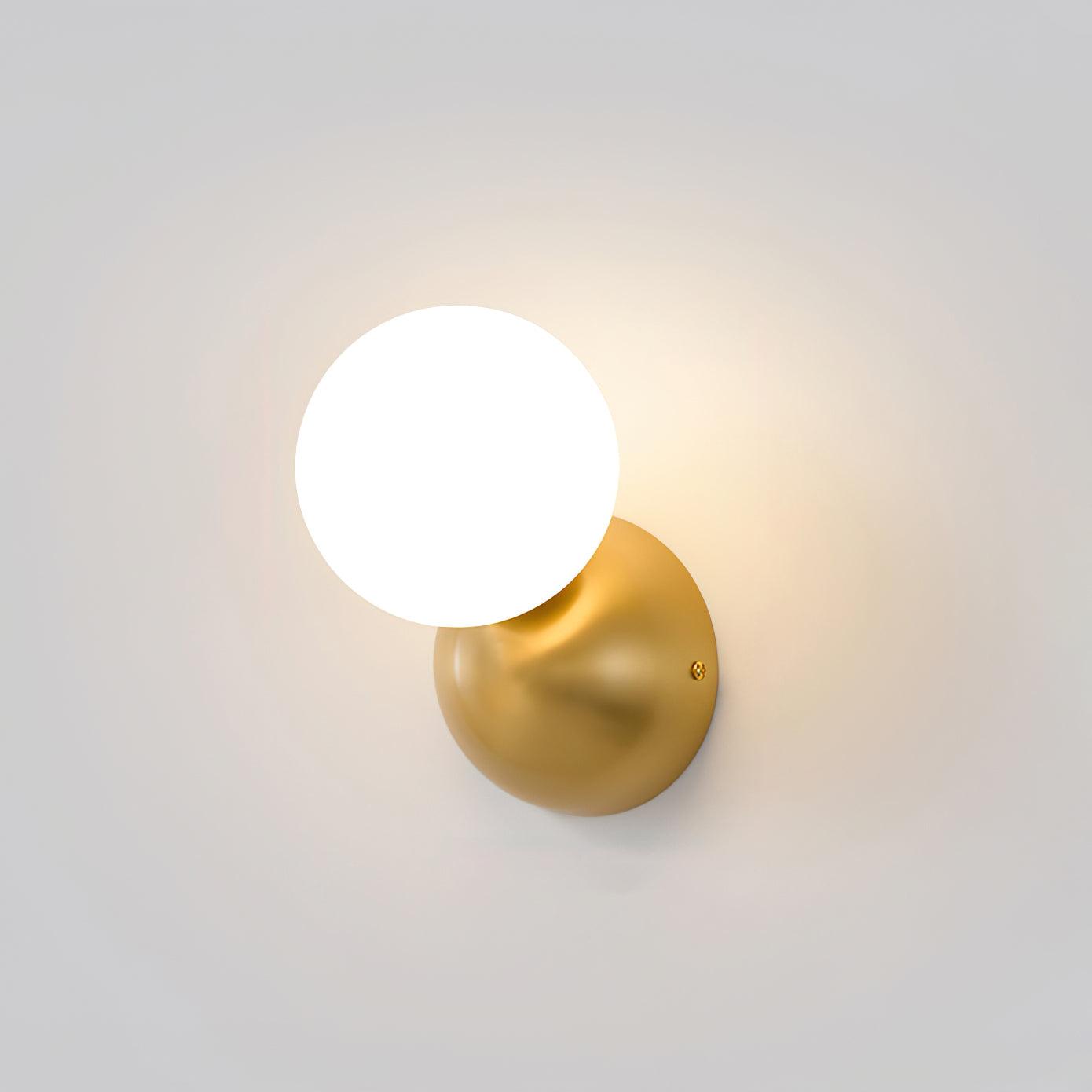Globe Sleek Matte Brass Finish Wall Light