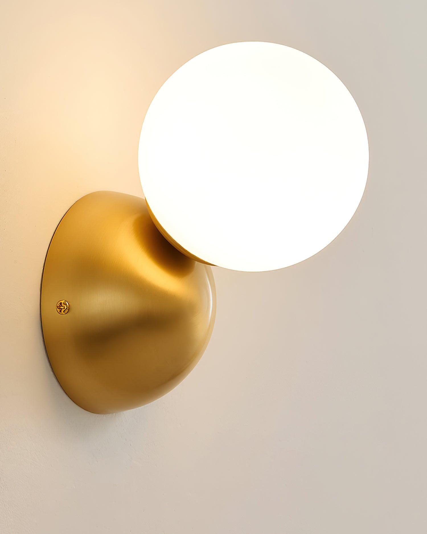 Globe Sleek Matte Brass Finish Wall Light