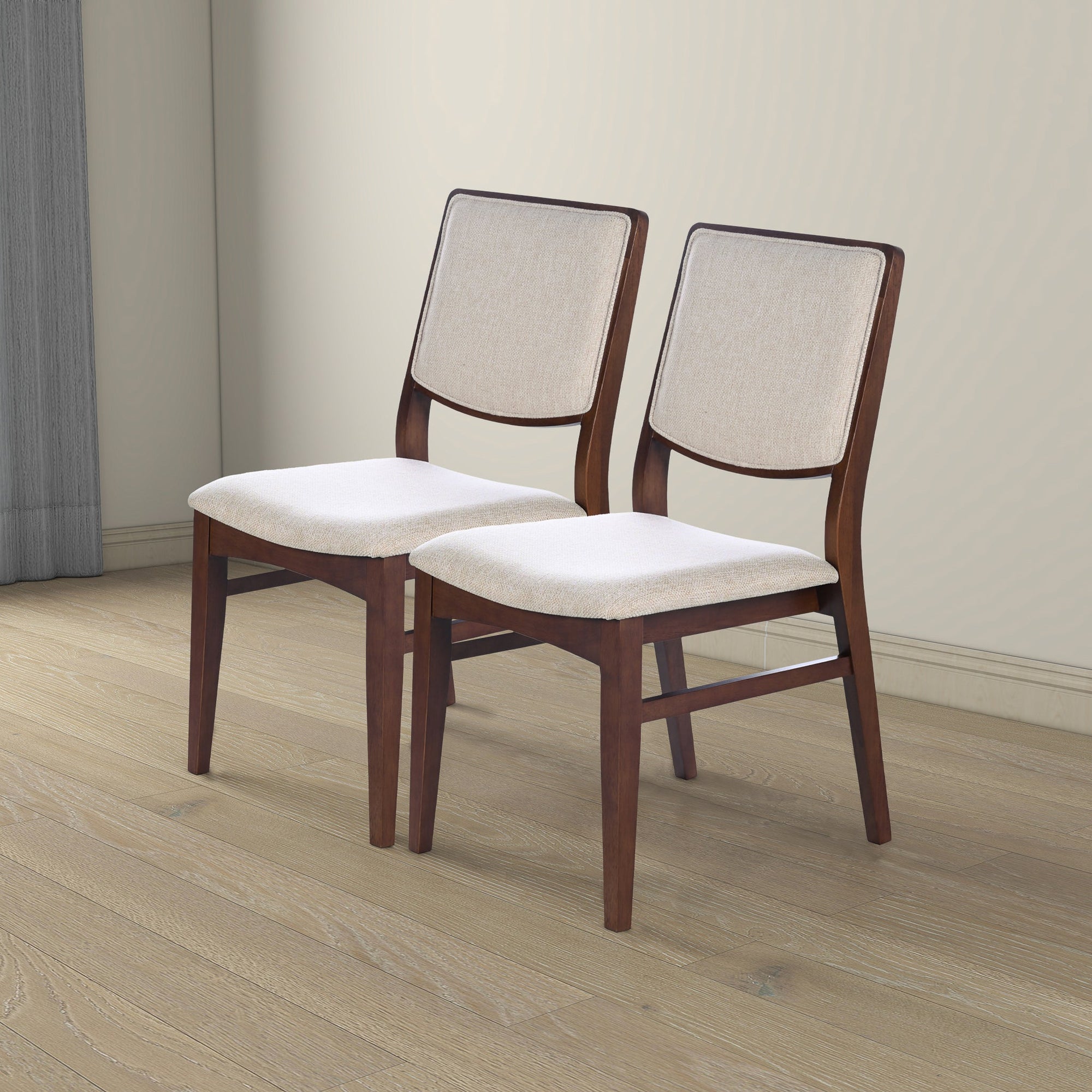 Luxury Skylar Beige Fabric Dining Chairs for Elegant Dining Spaces