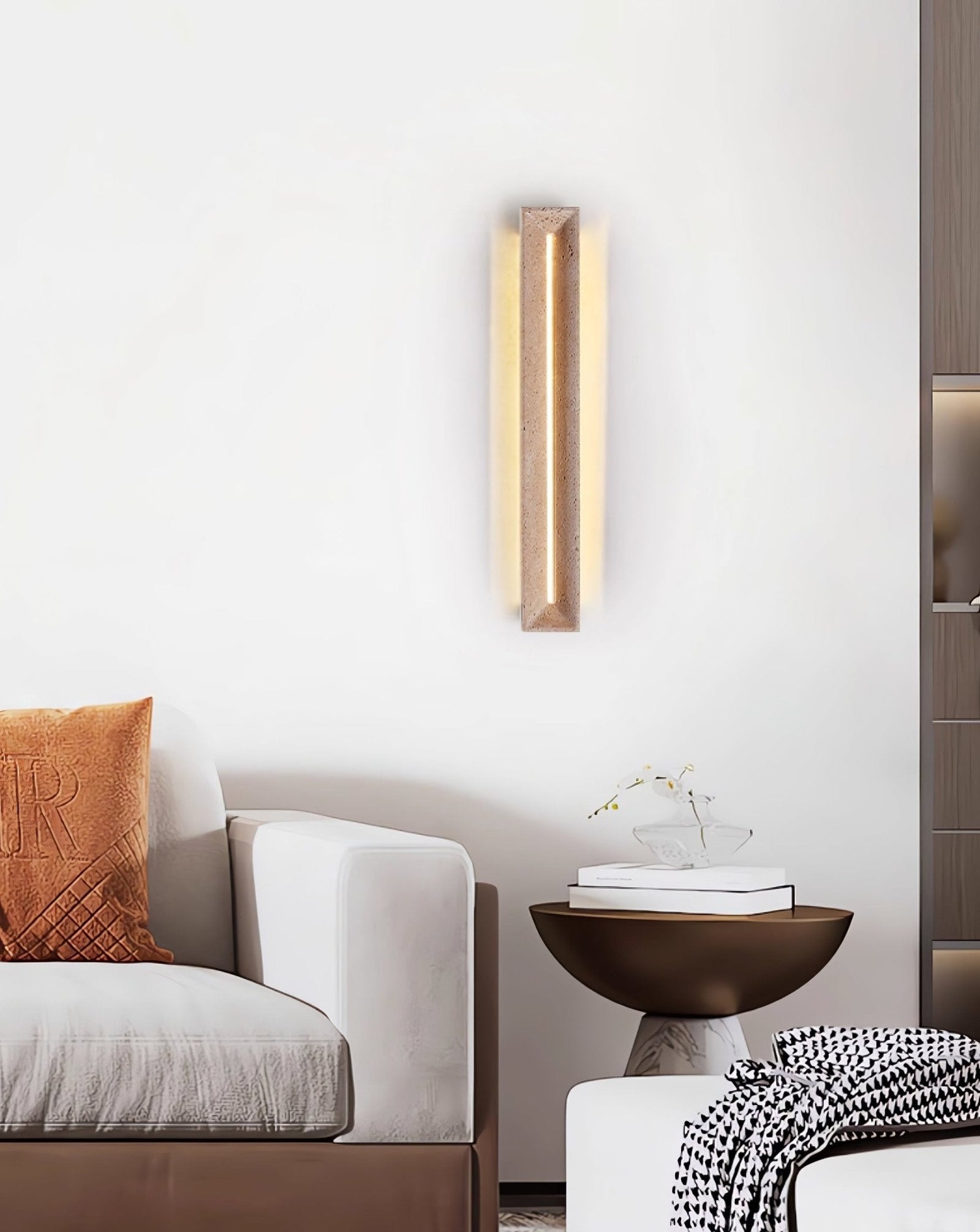 Travertine Beam Nordic Inspired Wall Light