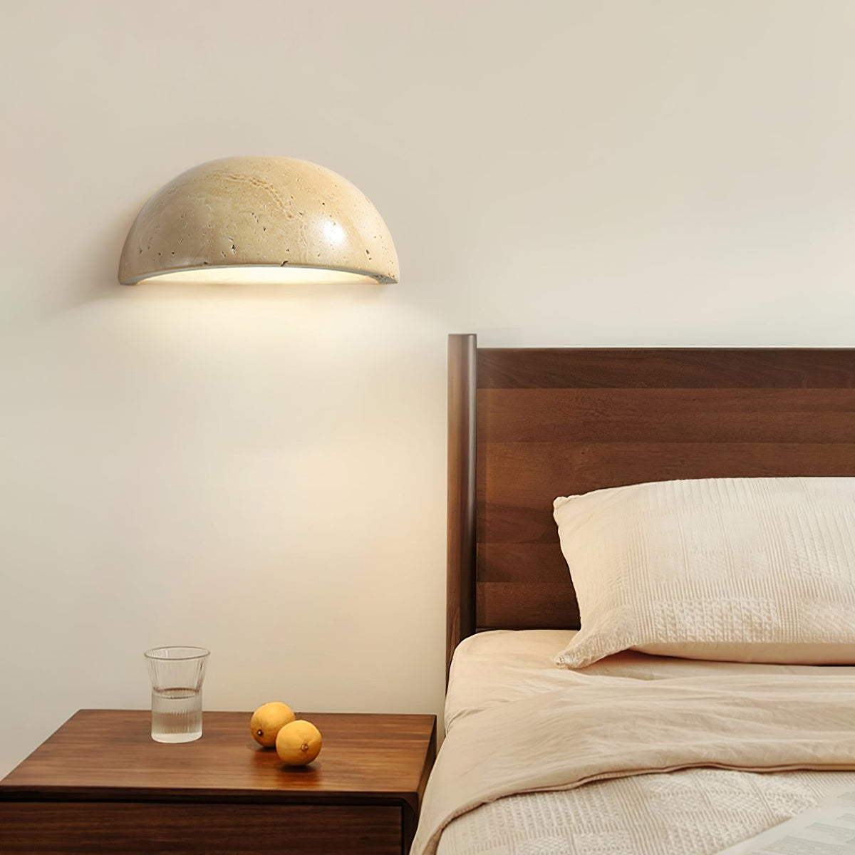 Travertine Half Dome Contemporary Wall Light