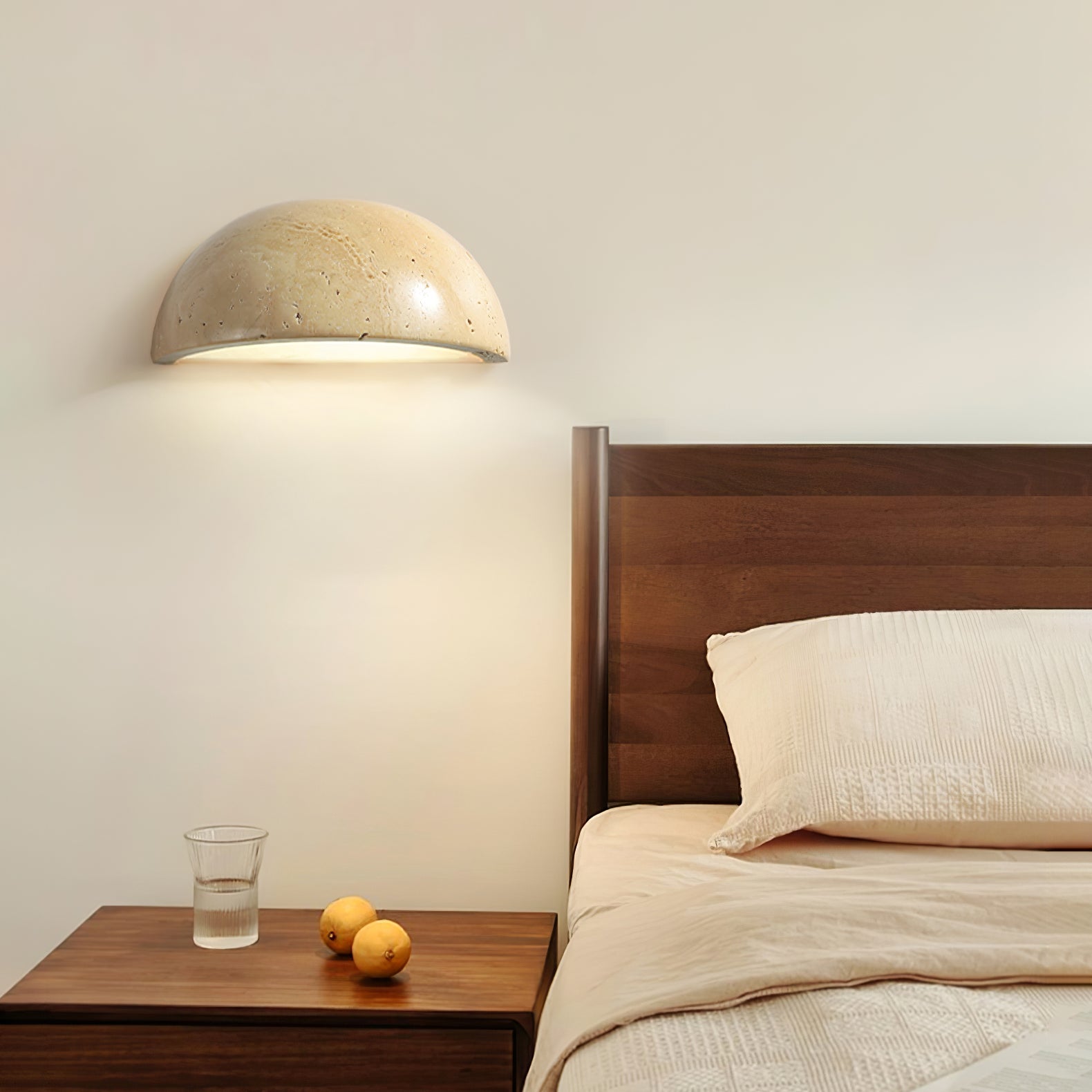 Travertine Half Dome Contemporary Wall Light