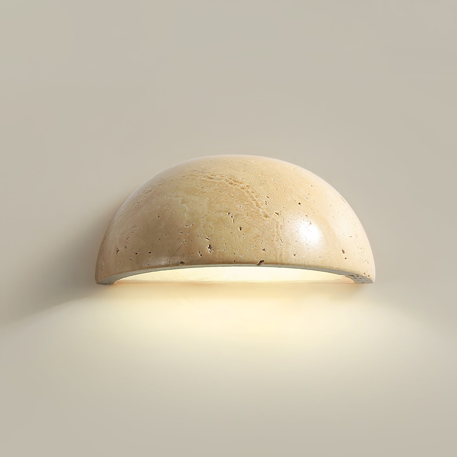 Travertine Half Dome Contemporary Wall Light
