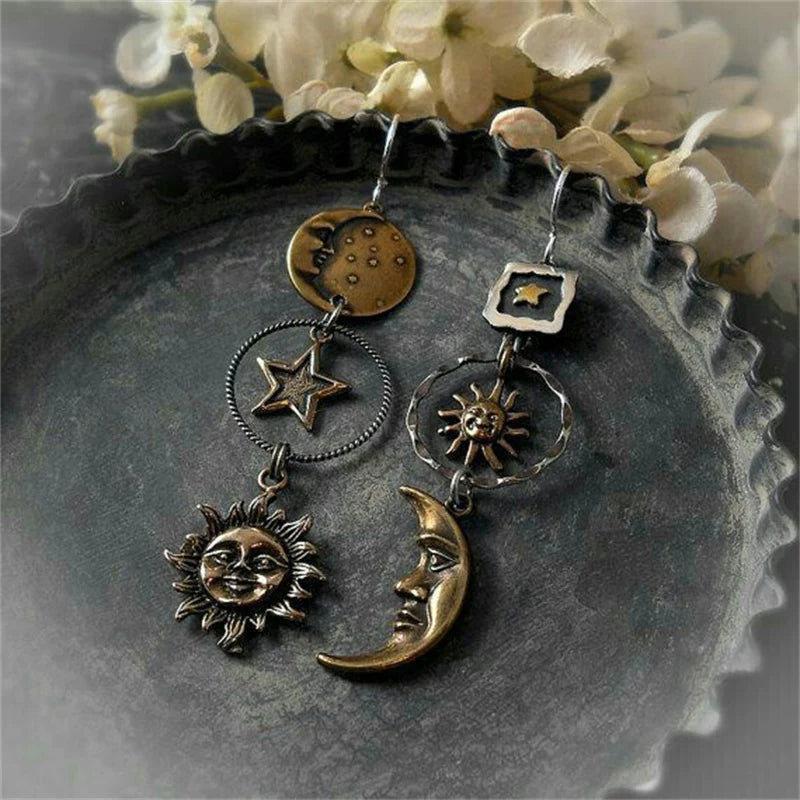 Sun moon_pendant_earrings_for_women_ _lightweight_dainty_jewelry_0