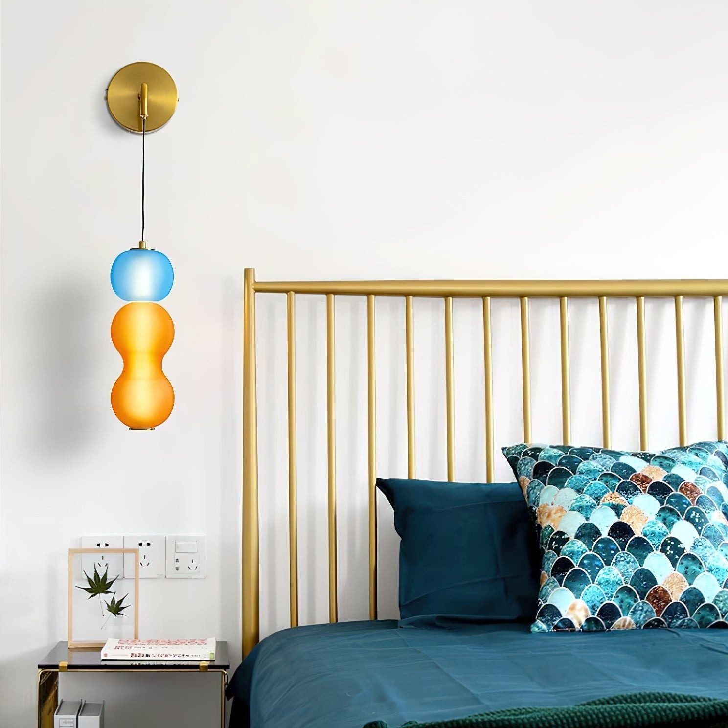 Solid Gold Bell Orchid Contemporary Wall Lamp
