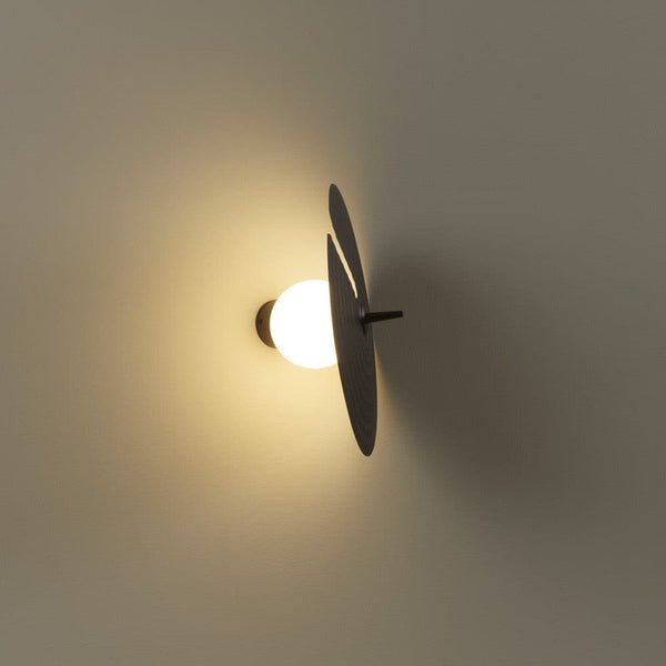 Round Rotating Shade Brass Finish Wall Lamp