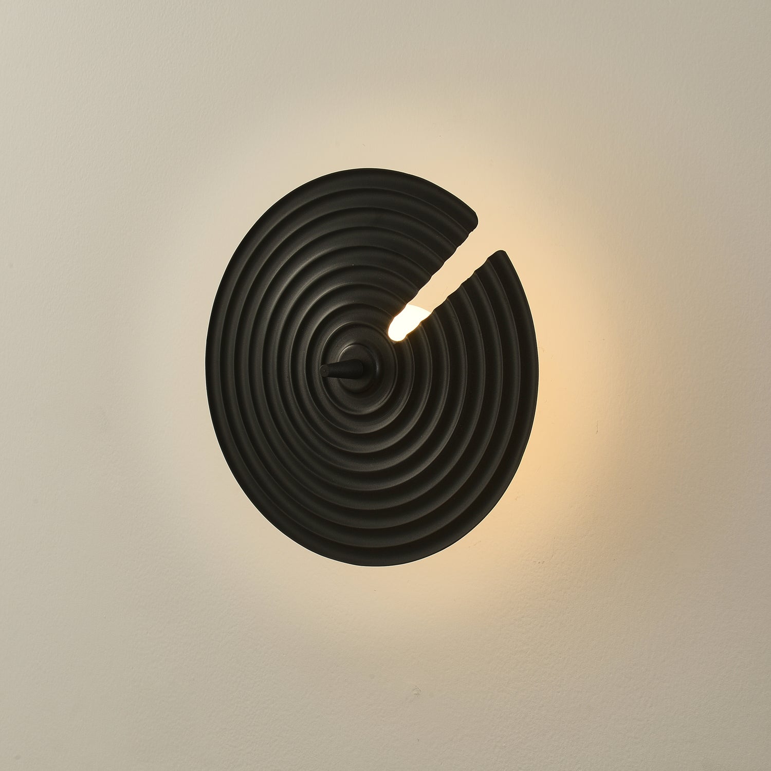 Round Rotating Shade Brass Finish Wall Lamp