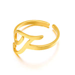 Load image into Gallery viewer, Adjustable Italic Cursive Letter Initial Ring

