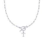 Load image into Gallery viewer, Paperclip Letter Initial Circle Lock Clasp Necklace
