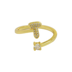 Load image into Gallery viewer, Dainty Bubble Diamond Wrap Initial Ring
