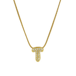 Load image into Gallery viewer, Diamond Bubble Letter Initial Necklace
