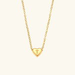 Load image into Gallery viewer, Heart Initial Gold Necklace
