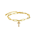 Load image into Gallery viewer, Dainty Paperclip Letter Initial Bracelet
