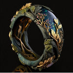 Load image into Gallery viewer, Classic Green Pearl Vintage Earrings decorative wreath with artistic design displayed on a black background.

