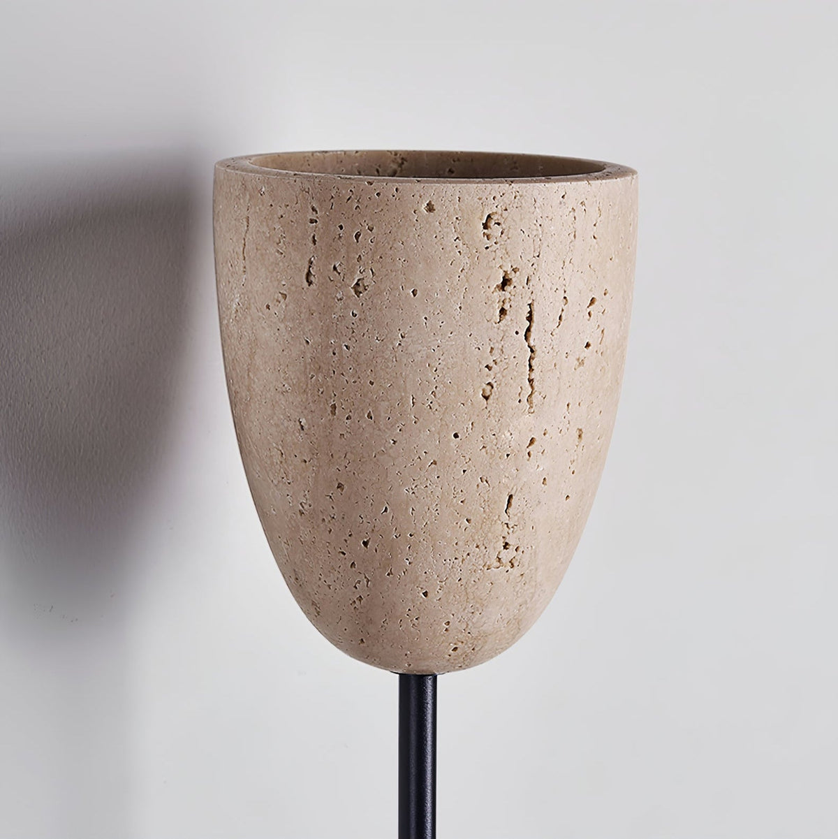 Travertine Bell Walnut Mounted Wall Light