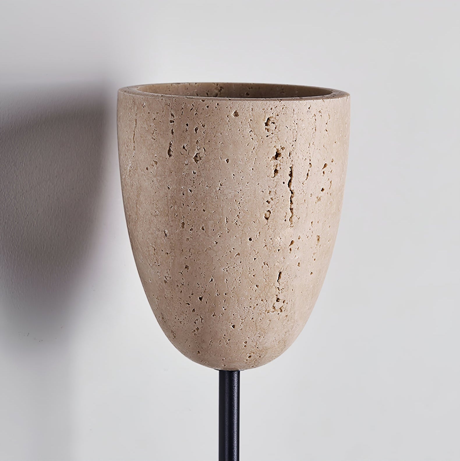 Travertine Bell Walnut Mounted Wall Light