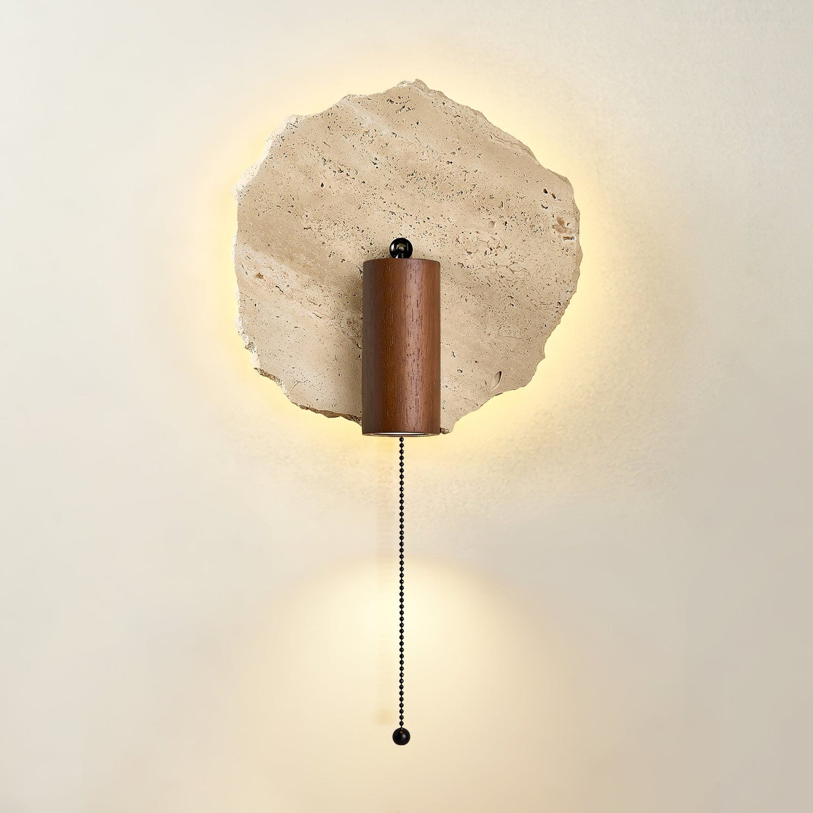 Travertine Contemporary Walnut Accent Wall Light