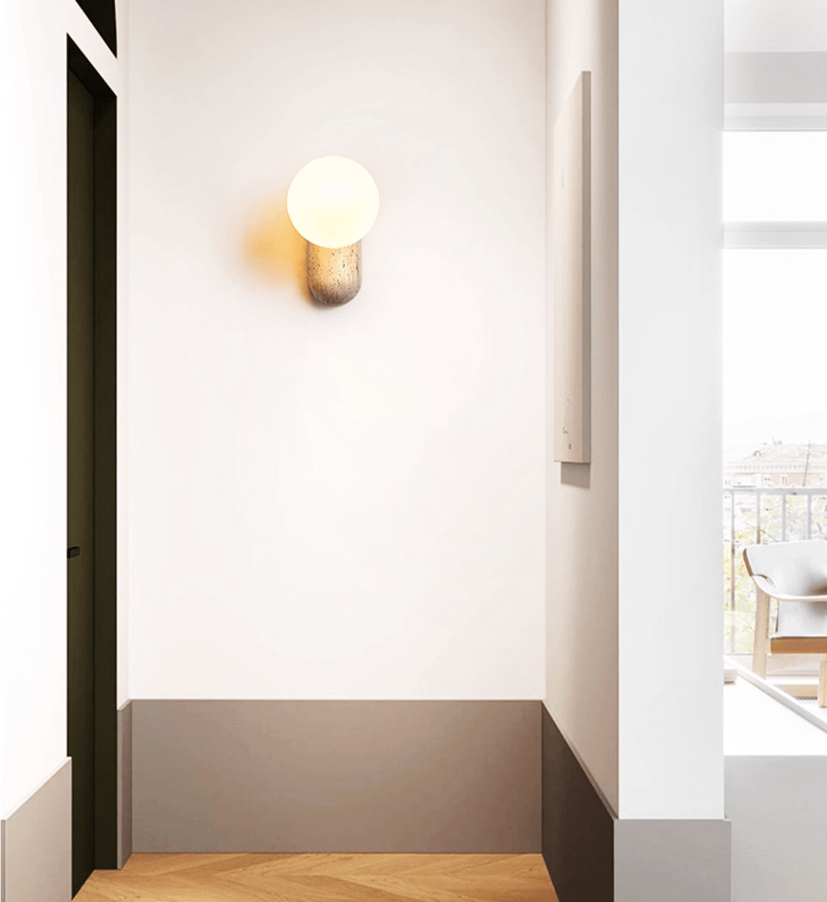 Travertine Pebble Contemporary Wall Light